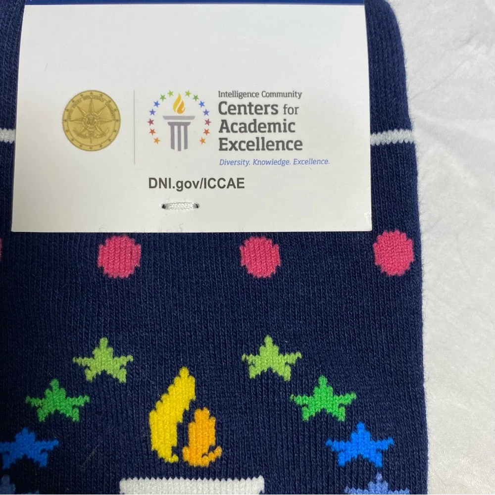 Centers for Academic Excellence DNI Community Government Polka Dot Socks Quirky